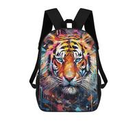 sinyumoney Colorful Tiger Portrait -28 Mochila Escolar Infantil Estampada Para Adultos Y Niños, Mochila De Viaje Para El Día A Día 17inch