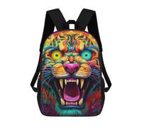 sinyumoney Colorful Tiger Portrait-46 Mochila Escolar Infantil Impresa En 3D Para Niños, Mochilas De Viaje De Alta Capacidad, Bolsas Para Libros, Mochila Escolar Infantil 17inch