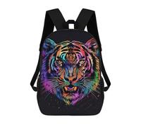 sinyumoney Colorful Tiger Portrait Art Print-1 17inch Mochila Escolar Impresa En 3D Para Niños, Mochila Escolar Informal De Moda, Mochilas De Viaje Para Niños Y Estudiantes.