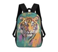 sinyumoney Colorful Tiger Portrait Art Print-1 17inch Mochilas Escolares Impresas En 3D, Mochilas Escolares De Moda Para Niños De Primaria Y Secundaria