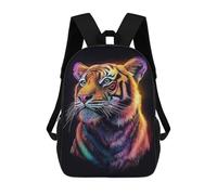 sinyumoney Colorful Tiger Portrait Art Print Mochilas Para Niños 17inch Mochila Escolar Mochila Escolar Impresa En 3D Para Niños De Primaria Y Secundaria