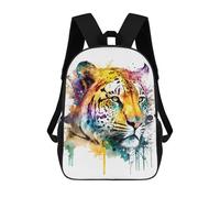 sinyumoney Colorful Tiger Portrait Art Print Mochilas Para Niños Mochila Escolar Mochila Escolar Impresa En 3D Para Niños Estudiantes De Primaria Y Secundaria 17inch