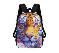 sinyumoney Colorful Tiger Portrait Mochilas De 17 Pulgadas Para Niños, Mochilas Escolares Impresas En 3D Para Estudiantes De Primaria Y Secundaria, Para Niños Y Niñas.