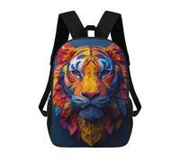 sinyumoney Colorful Tiger Portrait on Dark Background Mochilas Infantiles Mochila Escolar Impresa En 3D Para Niños Mochilas De Viaje Bolsas Para Libros Para Niños 17inch Mochila Escolar