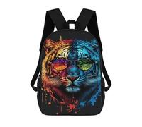 sinyumoney Colorful Tiger Sunglasses Art Print-1 Mochila Escolar Grande Resistente Al Agua Para Portátil Para Adolescentes, Niñas, Niños, Mujeres Y Hombres 17inch