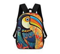 sinyumoney Colorful Toucan Illustration Mochilas Para Niños, Mochilas Escolares Personalizadas En 3D Para Niños Y Niñas, Mochilas Escolares Grandes, Mochilas Informales Para El Día A Día 17inch
