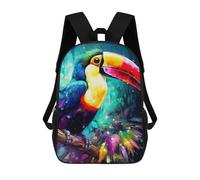 sinyumoney Colorful Toucan in Jungle Mochila Escolar Infantil Impresa En 3D Para Niños, Mochilas De Viaje, Bolsas Para Libros, Mochila Escolar Infantil 17inch
