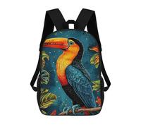 sinyumoney Colorful Toucan Perched Branch Mochila Escolar Mochila Para Niños Impresa En 3D Mochilas Infantiles Para Niños Y Niñas Mochilas Escolares Mochilas De Viaje Para Niños 17inch