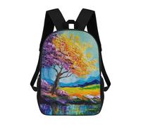 sinyumoney Colorful Tree Landscape Oil Painting Mochila Escolar Para El Trabajo, Negocios, Universidad Y Escuela Para Niñas Y Adolescentes 17inch