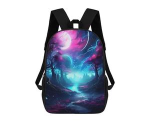 sinyumoney Colorful Trees River Moon Mochila Escolar/de Negocios Resistente Para Portátil Para Niños/niñas/adolescentes 17inch