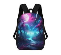 sinyumoney Colorful Trees River Moon Mochila Escolar Para Niños Con Impresión 3D, Mochila Moderna Para Niños Y Niñas, Mochila Informal Para Estudiantes. 17inch