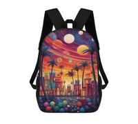 sinyumoney Colorful Tropical Cityscape Mochila Escolar Para El Trabajo, Negocios, Universidad, Escuela Para Hombres/mujeres 17inch