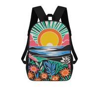 sinyumoney Colorful Tropical Sunset Mochilas Escolares Para La Escuela Secundaria, Preparatoria, Universidad Y Viajes Para Niñas Y Adolescentes 17inch