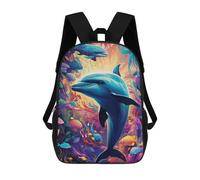 sinyumoney Colorful Underwater Dolphins Mochilas Escolares, Mochilas Para Portátiles, Mochilas Unisex Informales Para Niños/niñas/adolescentes 17inch