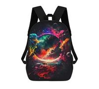 sinyumoney Colorful Universe Paint Mochila Escolar Infantil De 17 Pulgadas, Mochila Escolar Impresa En 3D Para Niños De Primaria Y Secundaria