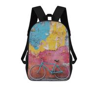 sinyumoney Colorful Urban Bicycle Scene Mochila Escolar, Mochila De Viaje Para La Universidad, Mochilas Para Niñas Y Adolescentes 17inch
