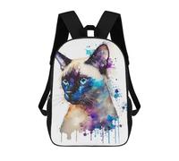 sinyumoney Colorful Watercolor Cat Portrait Mochilas Mochilas Infantiles Mochila Escolar Mochila Escolar Infantil Impresa En 3D Mochilas De Viaje De Moda Para Niños De Primaria Y Secundaria 17inch