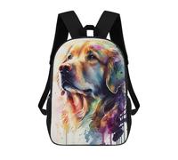 sinyumoney Colorful Watercolor Dog Portrait -2 Mochila Escolar Para Niños, Mochila Escolar Impresa En 3D Para Estudiantes De Primaria Y Secundaria 17inch