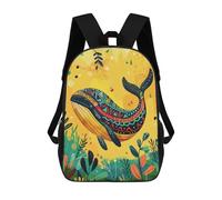 sinyumoney Colorful Whale Illustration Mochila Escolar Impresa En 3D 17inch Mochila Escolar Infantil Mochilas De Viaje Mochila Informal De Moda Para Niños Y Estudiantes