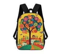 sinyumoney Colorful Whimsical Tree Art Print Mochila Grande, Ligera E Informal Para El Campus, Actividades Al Aire Libre, Viajes Y Deportes 17inch