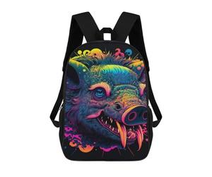 sinyumoney Colorful Wild Boar Art Print Mochila Escolar, Bolso Resistente Para Portátil, Ideal Para Acampar, Aventuras Al Aire Libre Y Viajes Diarios 17inch