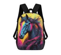 sinyumoney Colorful Wild Horse Mochila Infantil, Mochila Escolar Para Niños, Mochila Escolar Infantil Con Estampado 3D De Dibujos Animados, Mochila De Gran Capacidad Para Niños Y Niñas 17inch