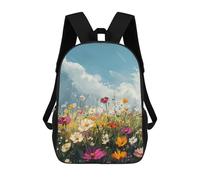 sinyumoney Colorful Wildflower Field Mochila Escolar De Moda, Mochila Para Material Escolar, Mochila Impermeable Informal Para Acampar, Aventuras Al Aire Libre Y Viajes Diarios 17inch