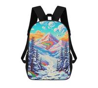 sinyumoney Colorful Winter Wonderland 17inch Mochilas Escolares Impresas En 3D, Mochilas Escolares De Moda Para Niños De Primaria Y Secundaria