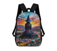 sinyumoney Colorful Witch Painting Mochilas De 17 Pulgadas Para Niños, Mochilas Escolares Impresas En 3D Para Estudiantes De Primaria Y Secundaria, Para Niños Y Niñas.