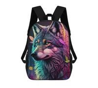 sinyumoney Colorful Wolf Animals Mochila Escolar Infantil Impresa En 3D Para Niños, Mochilas De Viaje, Bolsas Para Libros Para Niños Estudiantes De Primaria 17inch