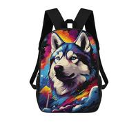 sinyumoney Colorful Wolf Art Print-1 17inch Mochila Escolar Impresa En 3D Para Niños, Mochila Escolar Informal De Moda, Mochilas De Viaje Para Niños Y Estudiantes.