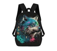 sinyumoney Colorful Wolf Art Print-28 Mochila Escolar Infantil Impresa En 3D 17inch Mochilas De Moda Para Niños De Primaria Y Secundaria