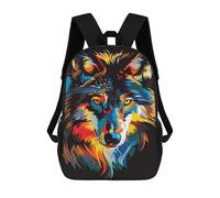 sinyumoney Colorful Wolf Art Print-30 Mochilas Infantiles Mochila Escolar Impresa En 3D Para Niños Mochilas De Viaje Bolsas Para Libros Para Niños 17inch Mochila Escolar