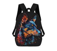 sinyumoney Colorful Wolf Art Print-6 Mochilas Escolares, De Viaje Y Universitarias Para La Escuela/trabajo/viajes 17inch