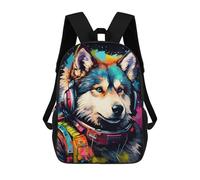 sinyumoney Colorful Wolf Astronaut Art Print Mochila Escolar, Bolso De Negocios, Bolso Para Portátil Duradero Para Campus, Actividades Al Aire Libre, Viajes Y Deportes 17inch