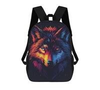 sinyumoney Colorful Wolf Face Art Print Mochila Escolar Impresa En 3D 17inch Mochila Escolar Infantil Mochilas De Viaje Mochila Informal De Moda Para Niños Y Estudiantes