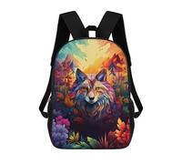 sinyumoney Colorful Wolf Forest Art Print Mochila Escolar Para Institutos De Secundaria Mochila Informal - Perfecta Para Viajes, Trabajo Y Uso Diario 17inch
