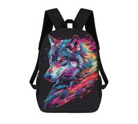 sinyumoney Colorful Wolf Illustration Mochila Escolar Para Ordenador Portátil Para La Escuela/trabajo/viajes: Perfecta Para Viajes, Trabajo Y Uso Diario 17inch