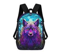 sinyumoney Colorful Wolf Neon Art Mochilas Para Niños Y Estudiantes, Mochilas Escolares Impresas En 3D, Mochilas Para Estudiantes De Primaria Y Secundaria Para Niños Y Niñas 17inch