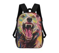 sinyumoney Colorful Wolf Painting Mochilas Para Niños, Mochilas Escolares Personalizadas En 3D Para Niños Y Niñas, Mochilas Escolares Grandes, Mochilas Informales Para El Día A Día 17inch