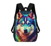 sinyumoney Colorful Wolf Portrait-32 Mochila Infantil, Mochila Escolar Infantil, Mochilas Escolares Impresas En 3D Para Niños Y Estudiantes Adolescentes 17inch