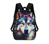 sinyumoney Colorful Wolf Portrait-33 Mochilas Impresas En 3D Para Niños, Mochila Escolar, Mochila De Moda Para Niños De Primaria Y Secundaria 17inch