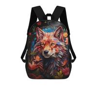 sinyumoney Colorful Wolf Portrait-34 Mochilas Impresas En 3D Para Niños, Mochila Escolar, Mochila De Moda Para Niños De Primaria Y Secundaria 17inch