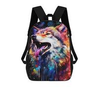 sinyumoney Colorful Wolf Portrait Mochila Escolar Mochilas Escolares Para Niñas Y Niños Mochila Con Bolsillo Mochila Escolar De Moda Para Niños 17inch
