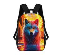 sinyumoney Colorful Wolf Reflection Art Mochila Escolar Infantil Impresa En 3D Para Niños, Mochilas De Viaje De Alta Capacidad, Bolsas Para Libros, Mochila Escolar Infantil 17inch