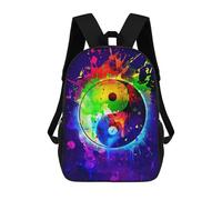 sinyumoney Colorful Yin Yang Mochila Escolar Para Niños Mochila Escolar Impresa En 3D Mochila Escolar De Moda Para Niños De Primaria Y Secundaria 17inch