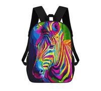 sinyumoney Colorful Zebra Art Print-5 Mochilas Infantiles Mochila Escolar Impresa En 3D Para Niños Mochilas De Viaje Bolsas Para Libros Para Niños 17inch Mochila Escolar
