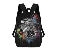 sinyumoney Colorful Zebra Art Print Mochilas De 17 Pulgadas Para Niños, Mochilas Escolares Impresas En 3D Para Estudiantes De Primaria Y Secundaria, Para Niños Y Niñas.
