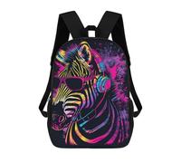 sinyumoney Colorful Zebra DJ Headphones Art Mochila Escolar De 17 Pulgadas Impresa En 3D Mochilas Infantiles Mochila Genial Impresa En 3D Para Niños De Primaria Y Secundaria