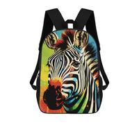 sinyumoney Colorful Zebra Portrait -3 Mochila Escolar Infantil Estampada Para Adultos Y Niños, Mochila De Viaje Para El Día A Día 17inch